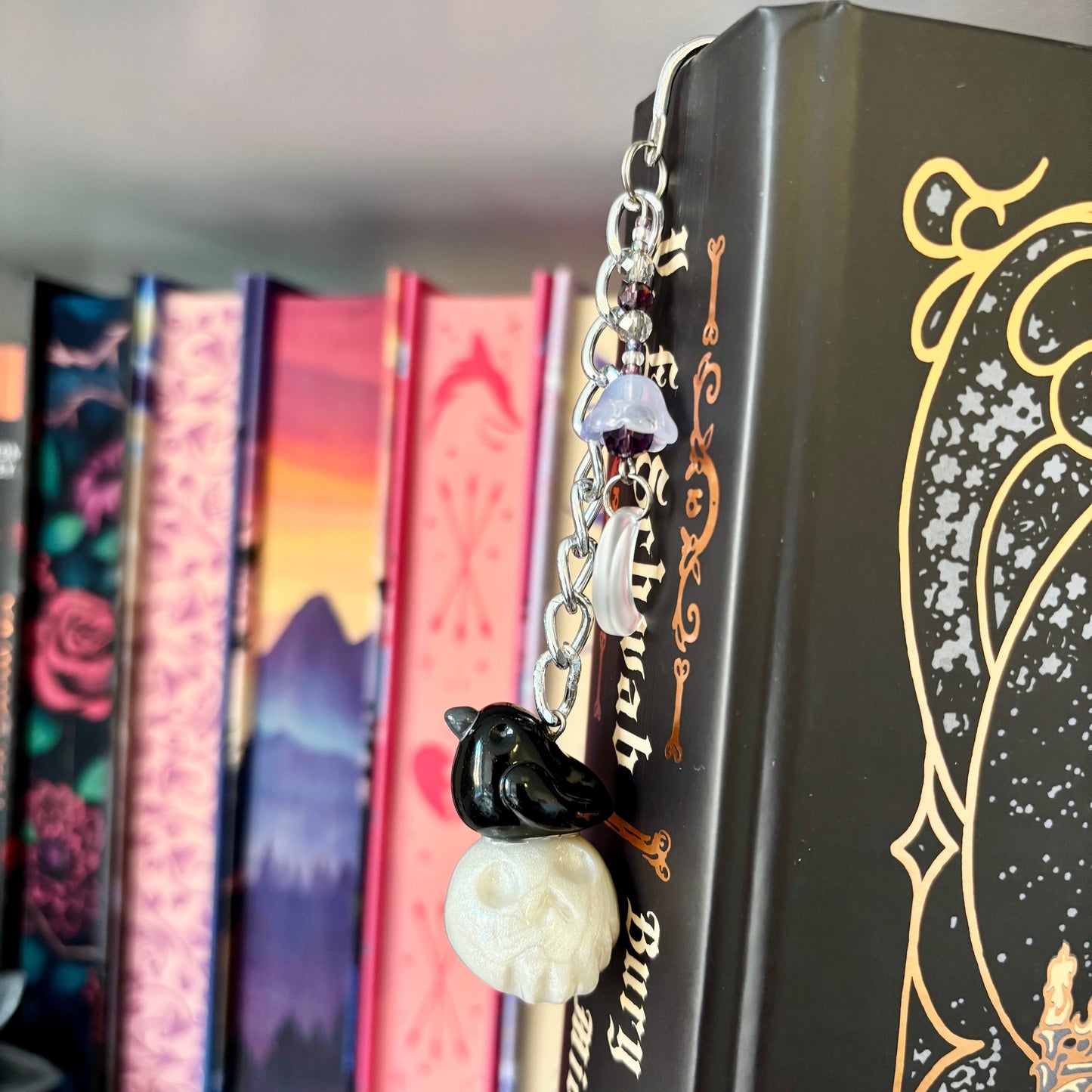 Crow & Skull Metal Bookmark