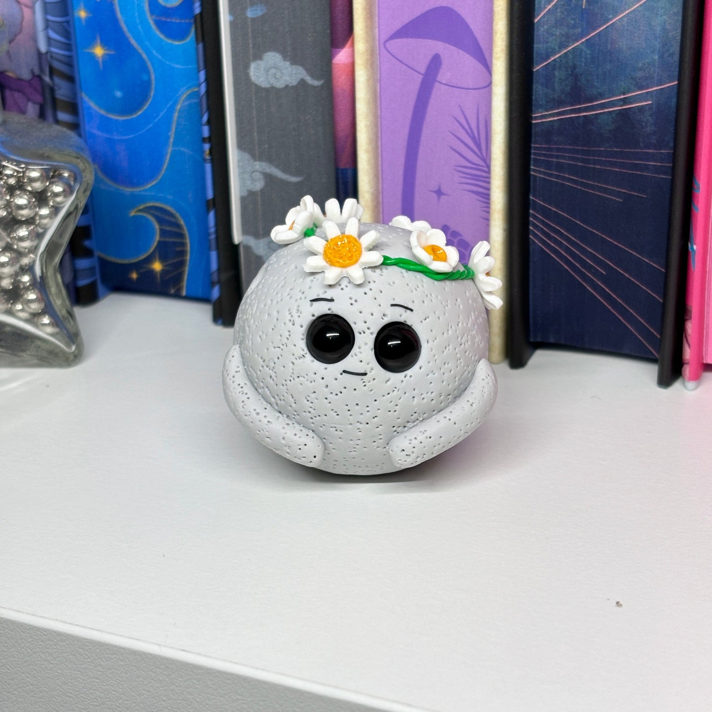 White Flower Crown Moonling Desk Friend